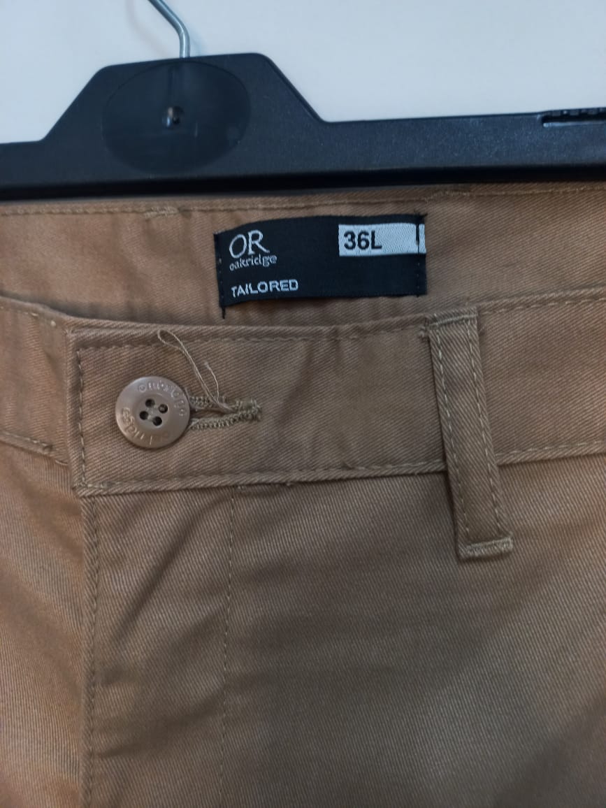 Men's Slim Fit Chino Pants - Khaki (36 Long)