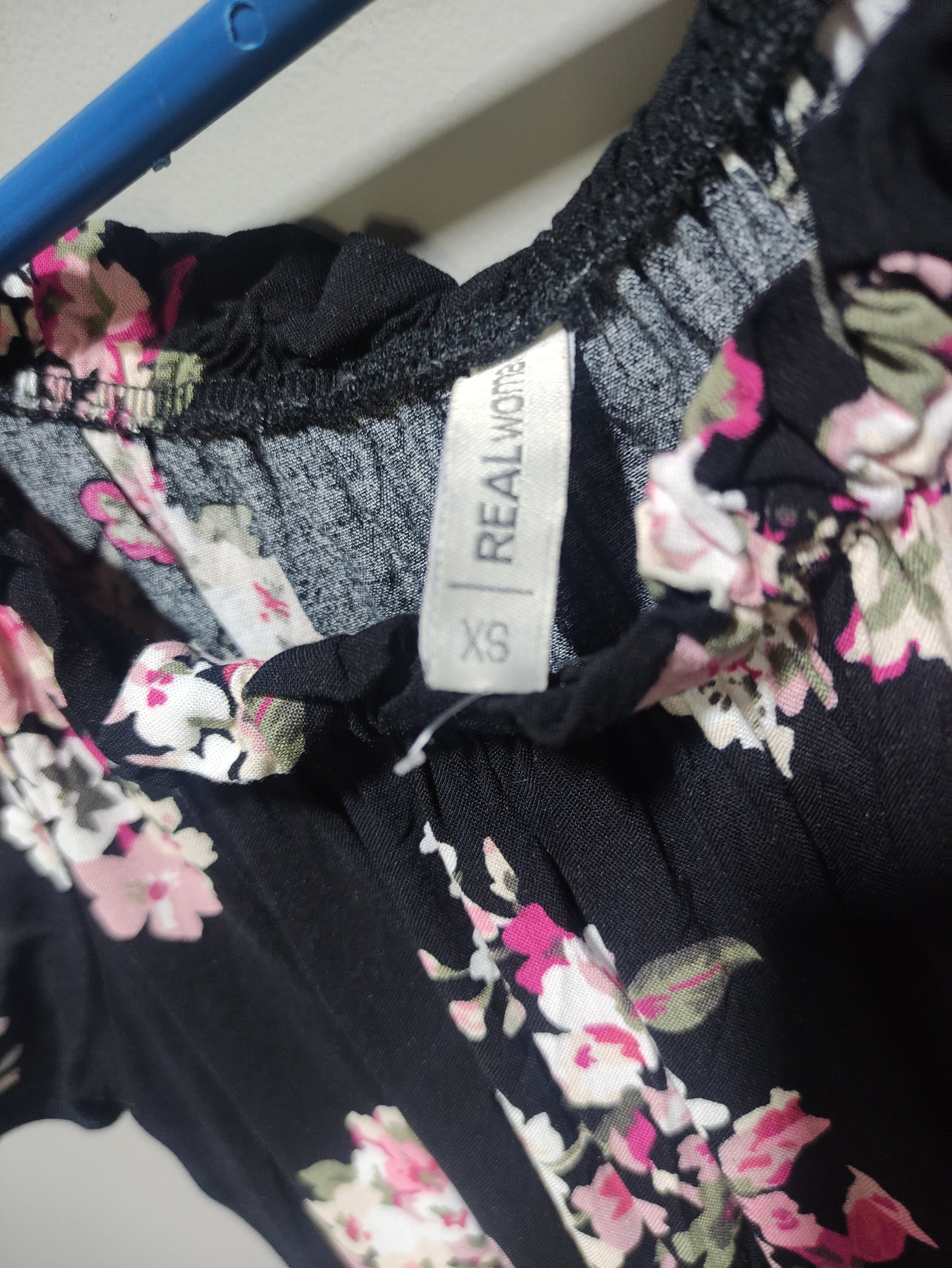 Black Floral Off-Shoulder Mini Dress - Pink Rose Print