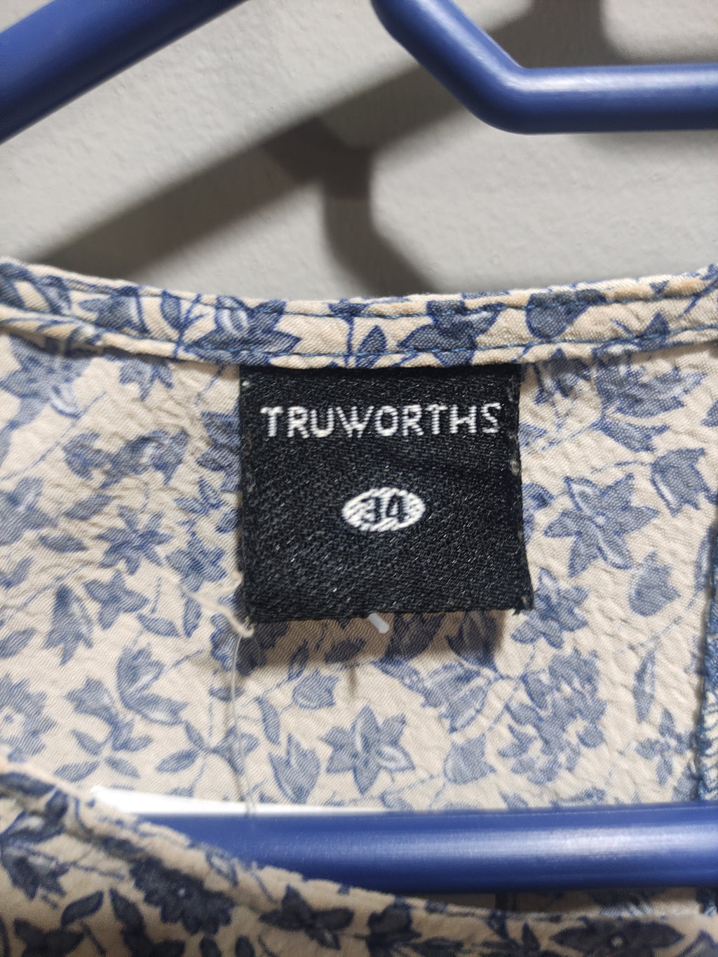 Truworths Blue & White Floral Sleeveless Mini Dress