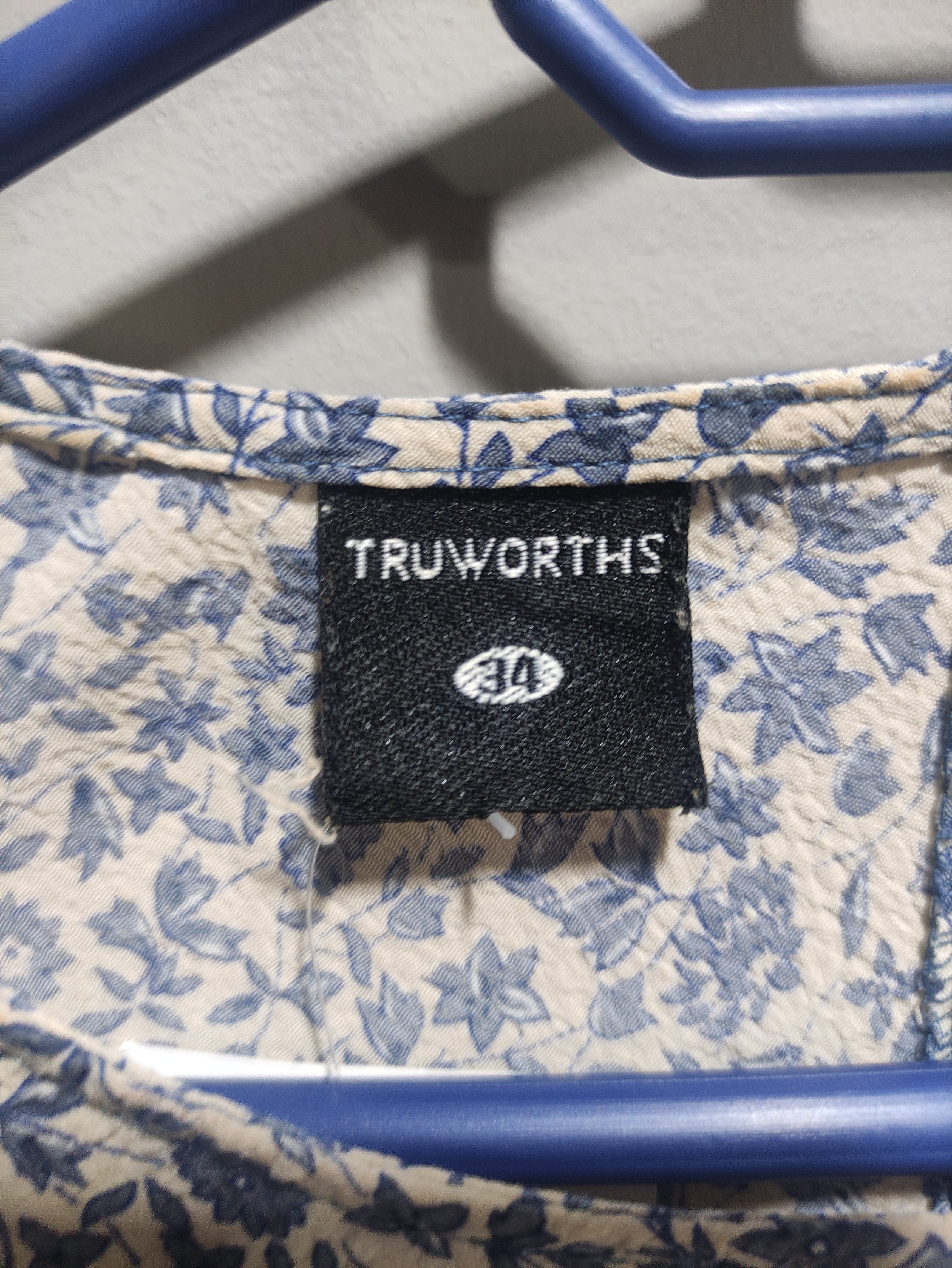 Truworths Blue & White Floral Sleeveless Mini Dress