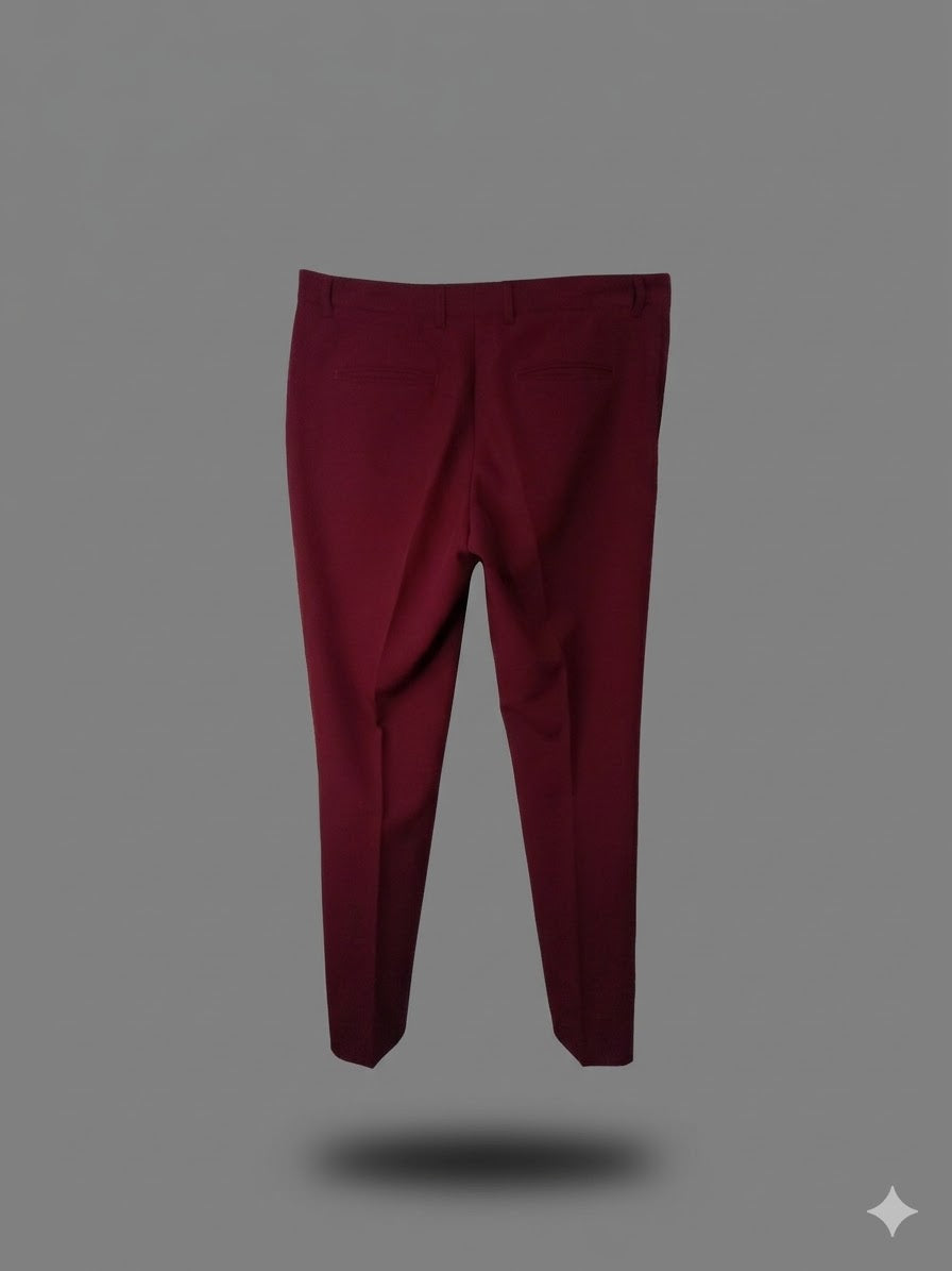 Men’s Executive  Trousers in Crimson Red – Premium Office Wear