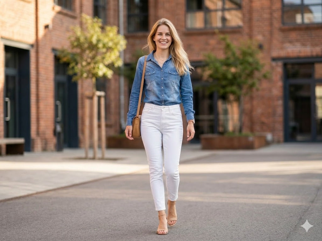 Artisan Sky Indigo | Tailored 100% Cotton Western Denim Blouse