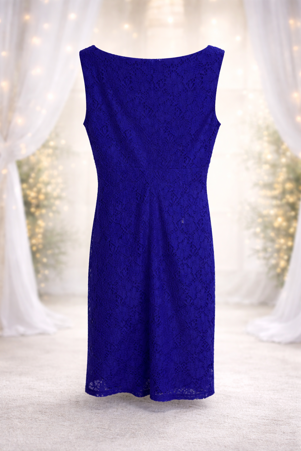 Midnight Muse | Cobalt Blue Ruched Lace Cocktail Dress