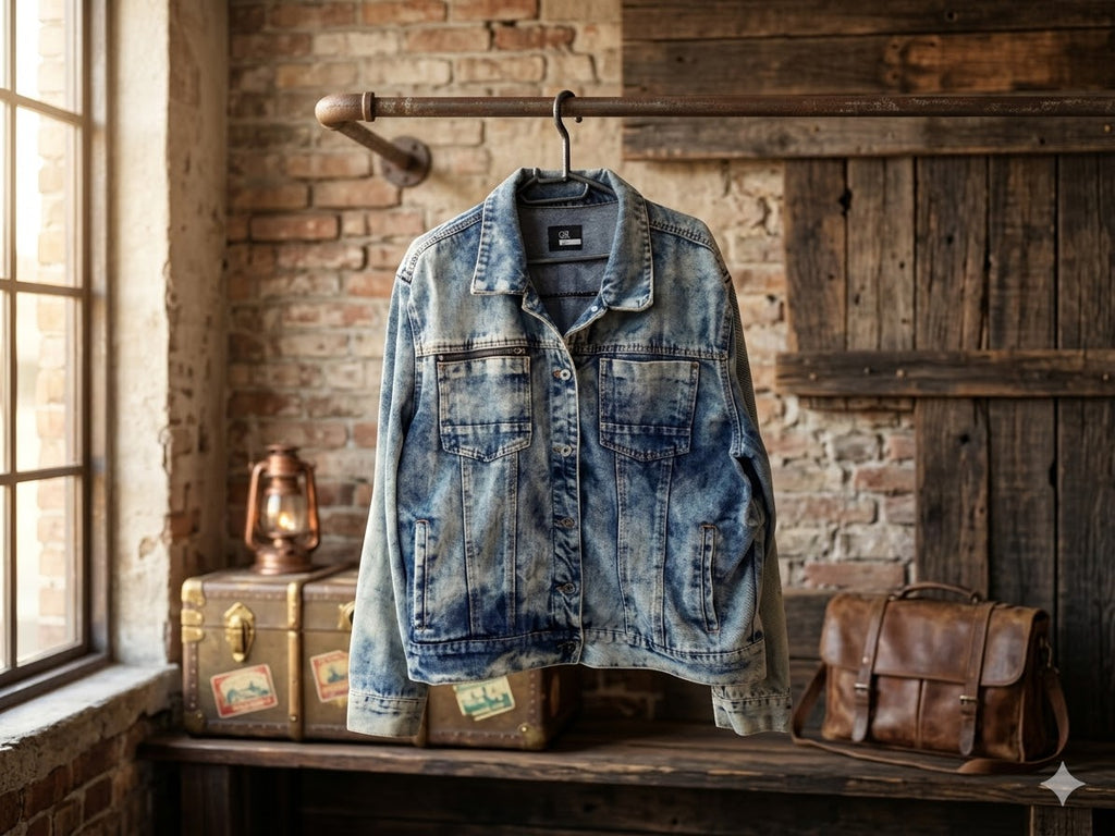 Oakridge Men’s "Heritage" Distressed Denim-Style Jacket | XL