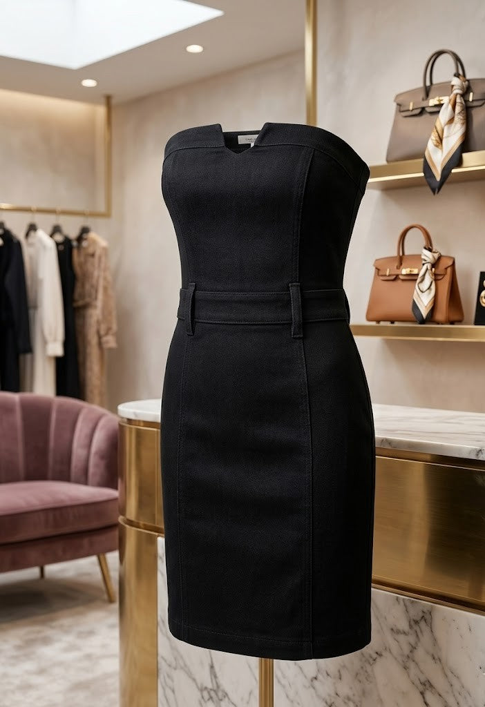 Sophisticated Strapless Cocktail Dress – Black | Size 10