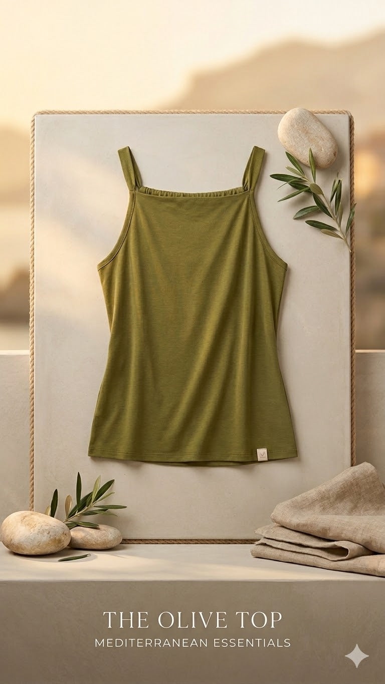 Loka Designer Handmade Olive Green Halter Neck Large Size (3XL) Tunic