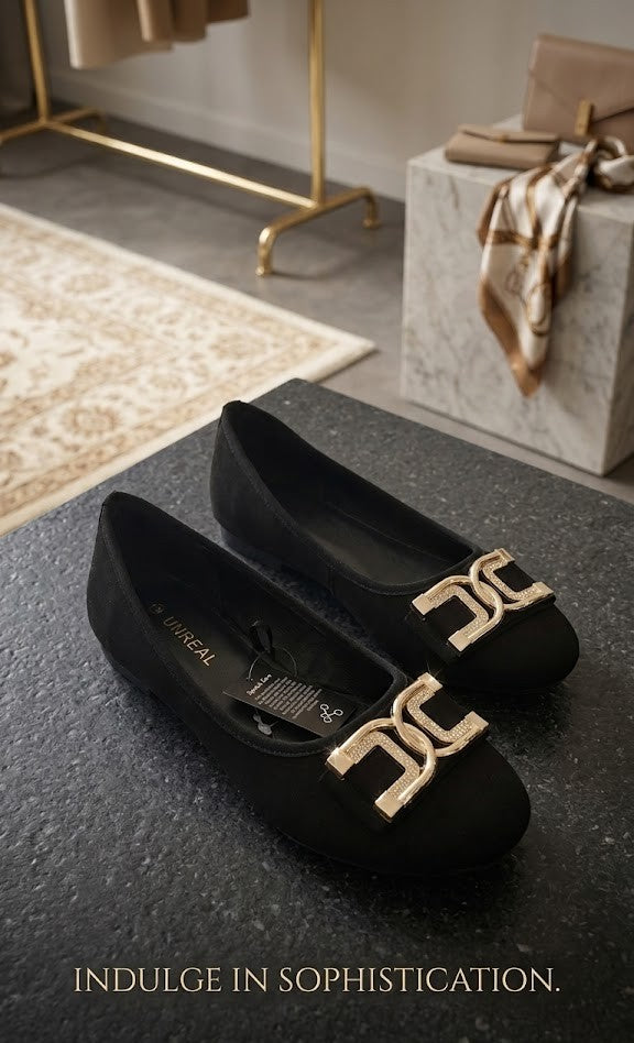 Sophisticated Comfort: Pick n Pay Unreal Black Buckle Flats