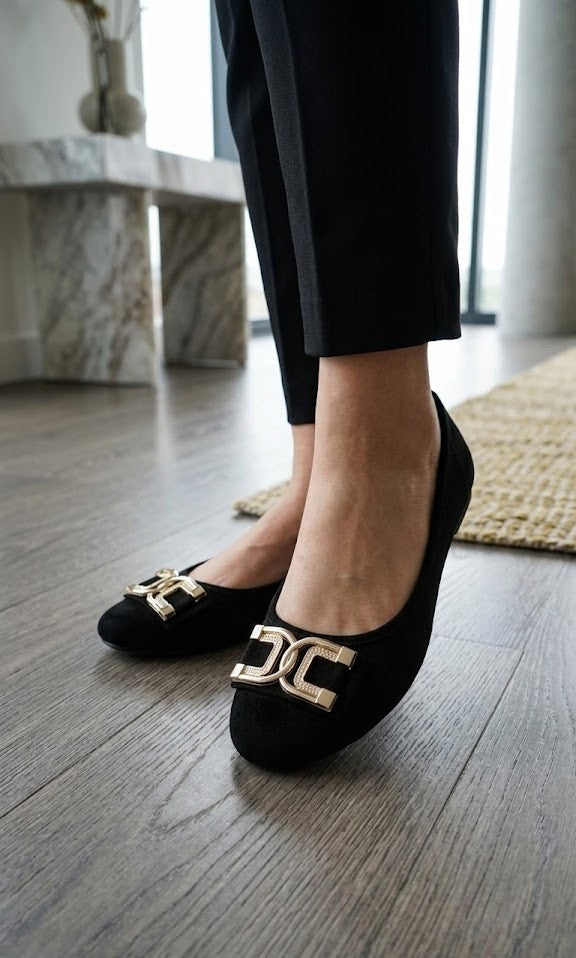 Sophisticated Comfort: Pick n Pay Unreal Black Buckle Flats