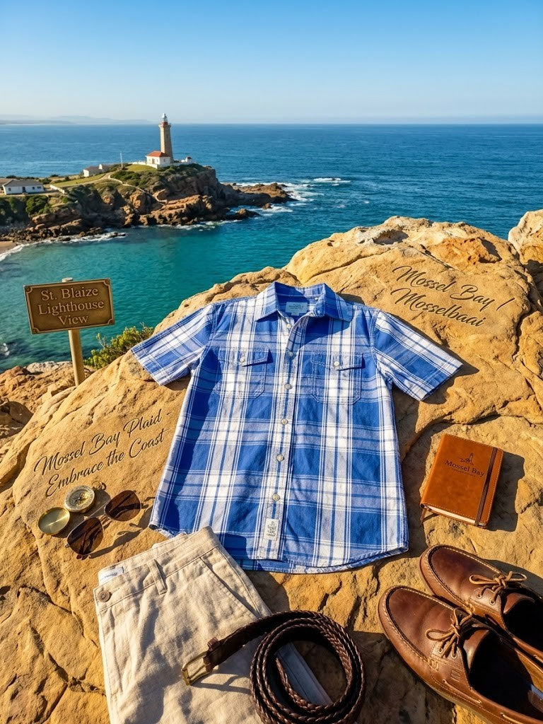 Cherokee Men’s 100% Cotton Short Sleeve Plaid Shirt – Blue & White