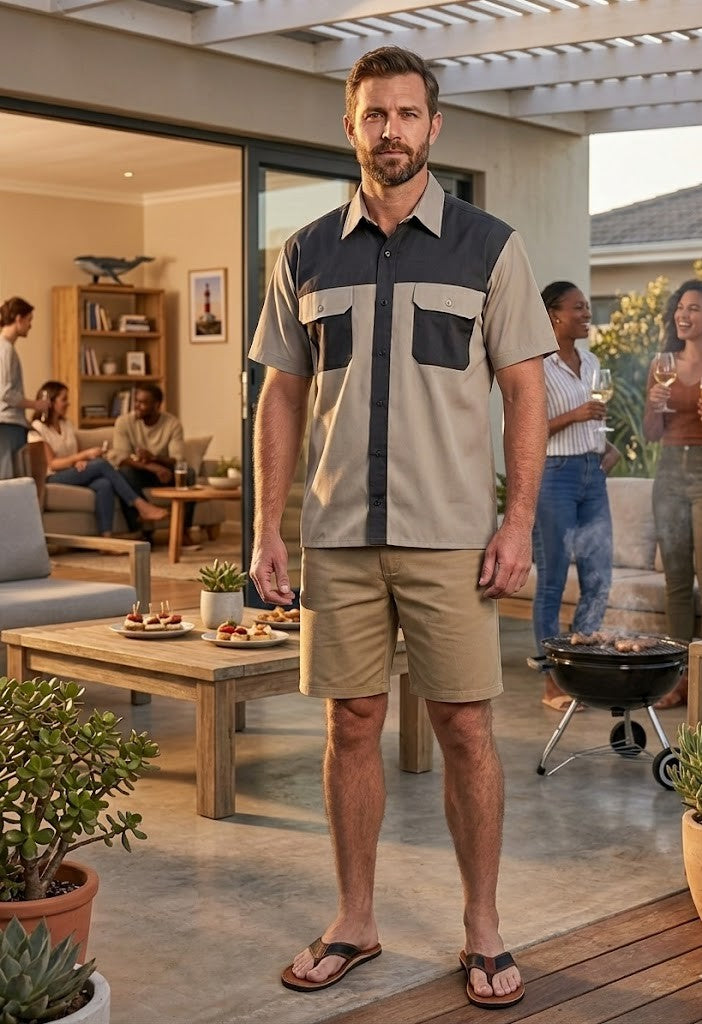 Men's Adventure-Ready Two-Tone Cotton Shirt