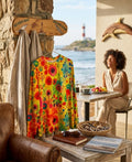 Vibrant Watercolor Floral Long-Sleeve Top | Excellent Condition | Size XL
