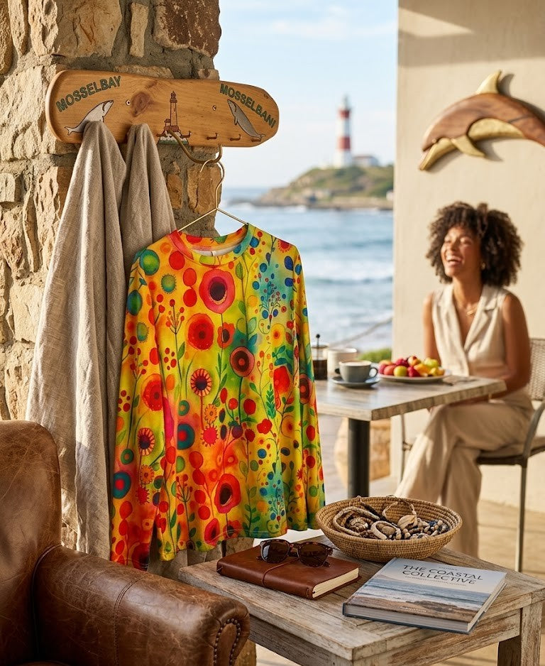 Vibrant Watercolor Floral Long-Sleeve Top | Excellent Condition | Size XL