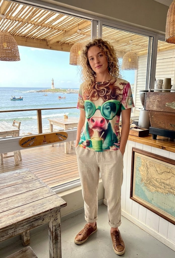 Quirky Cow Cafe Graphic Tee - Size Small (Excellent Condition)