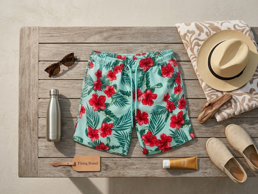 Markhams Tropical Hibiscus Swim Shorts