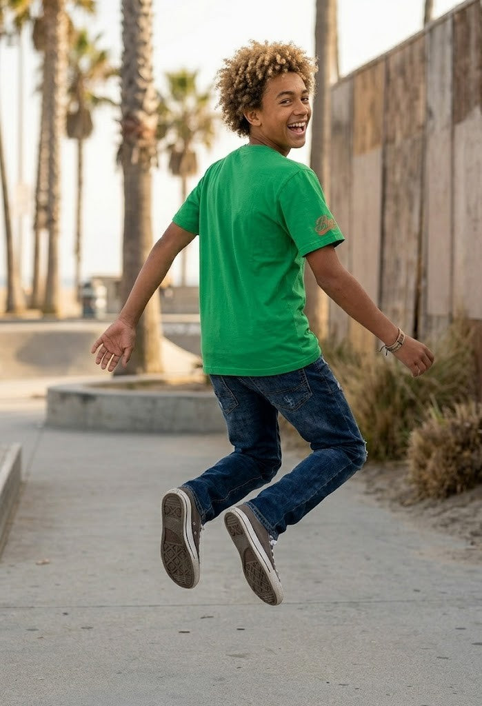 Billabong Boys' "Only a Surfer" Graphic T-Shirt – Green