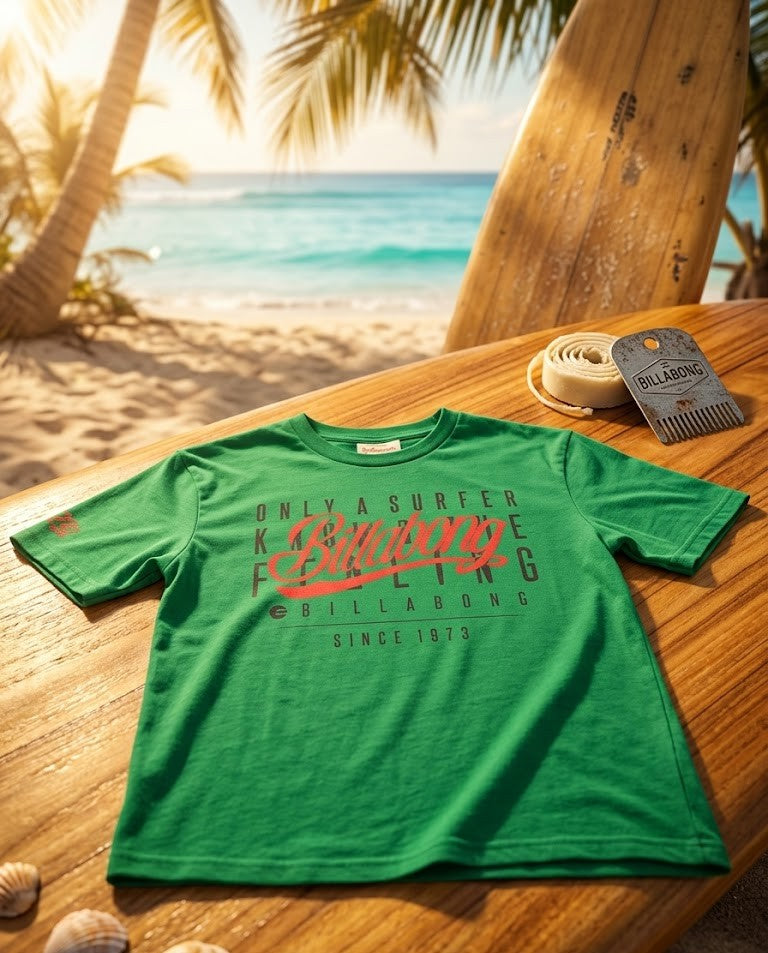 Billabong Boys' "Only a Surfer" Graphic T-Shirt – Green