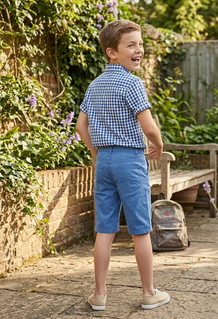 Boy's Comfort Stretch Chino Shorts – Classic Blue