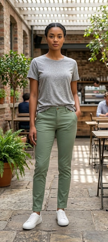 The Elevated Ladies’ Chino in Sage Green – Size 34 (Excellent Condition)
