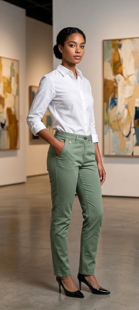 The Elevated Ladies’ Chino in Sage Green – Size 34 (Excellent Condition)