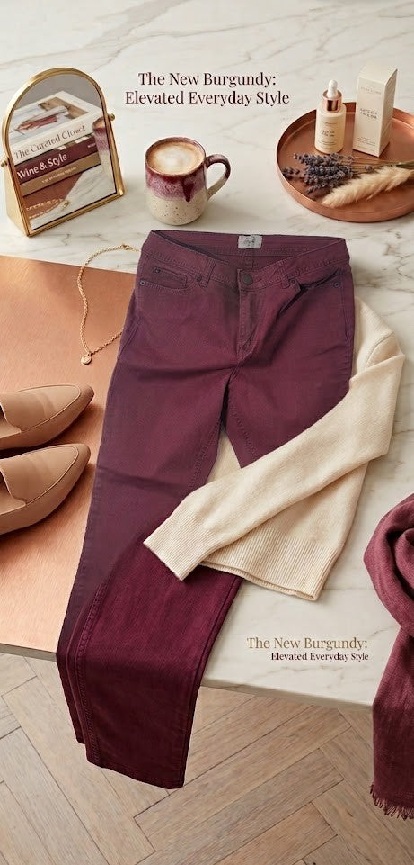Exact Skinny Jeans in Rich Burgundy - Size 12