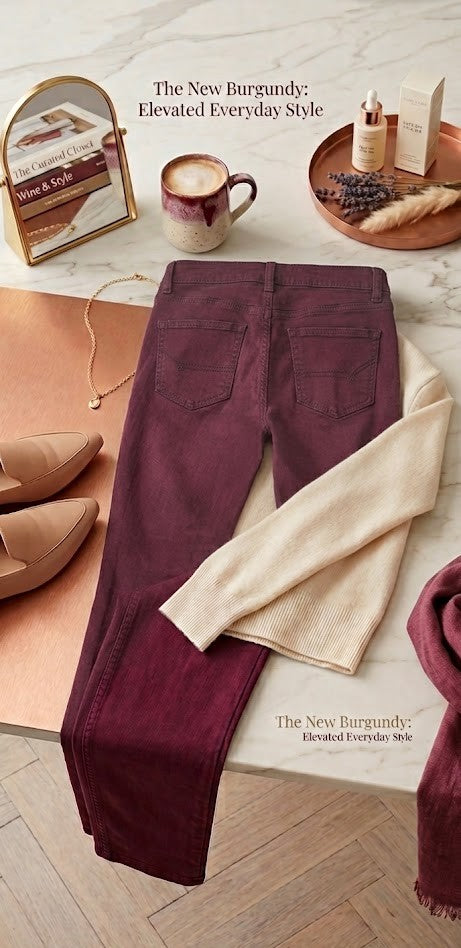 Exact Skinny Jeans in Rich Burgundy - Size 12