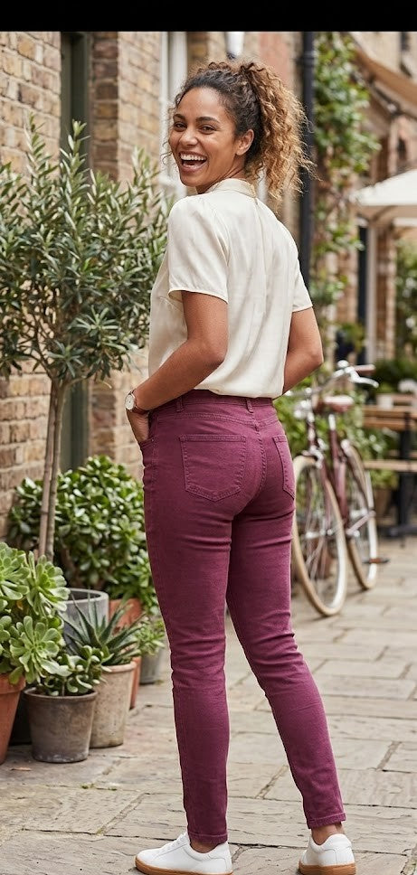 Exact Skinny Jeans in Rich Burgundy - Size 12