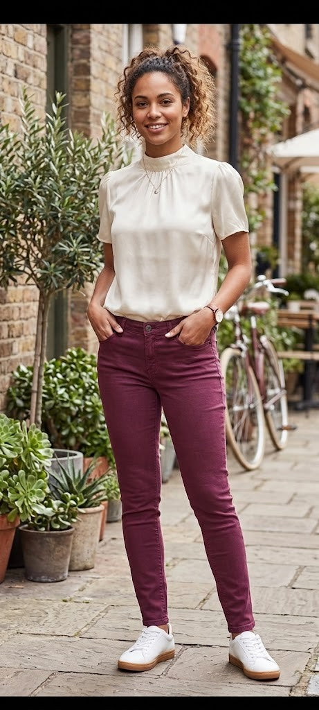 Exact Skinny Jeans in Rich Burgundy - Size 12