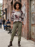 Donna Claire Floral Print Long-Sleeve Blouse – Size 2XL