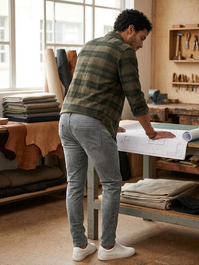 Classic Grey Slim-Fit Jeans - Size 36