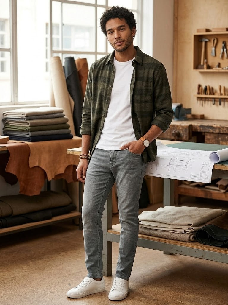 Classic Grey Slim-Fit Jeans - Size 36