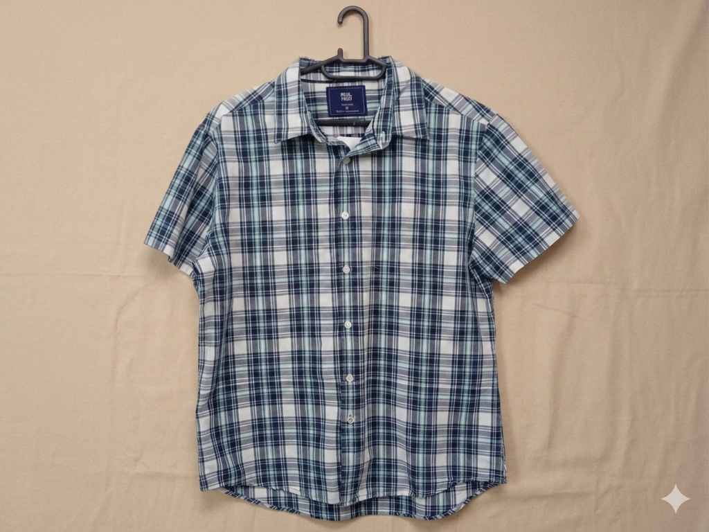 Men’s Short-Sleeve Classic Check Button-Down Shirt