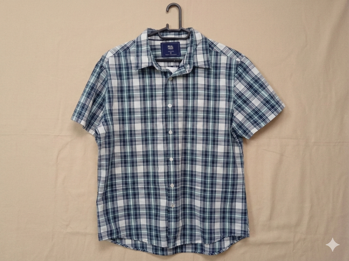 Men’s Short-Sleeve Classic Check Button-Down Shirt