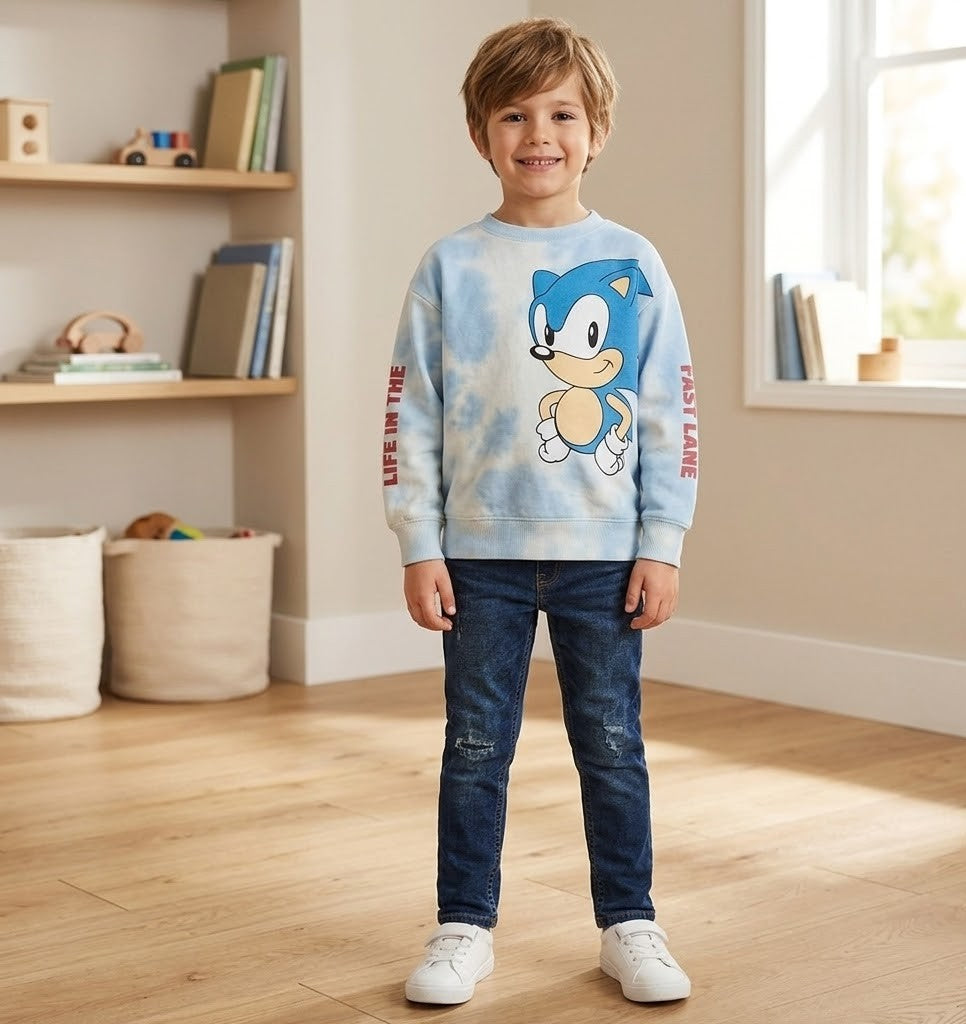 Sonic the Hedgehog Kids' Tie-Dye Sweatshirt - Size 4