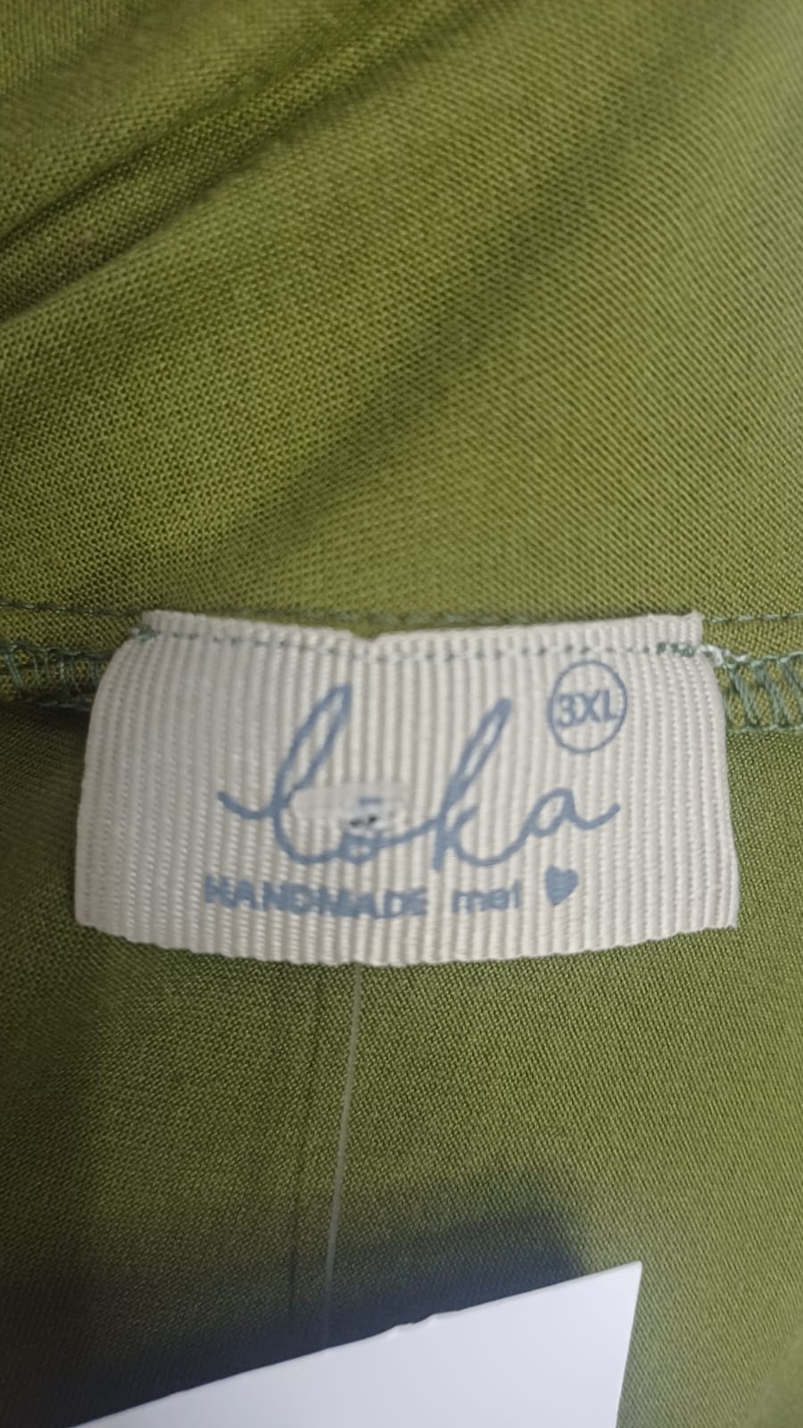 Loka Designer Handmade Olive Green Halter Neck Large Size (3XL) Tunic